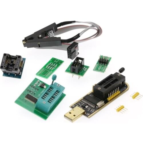 CH341A USB Programmer Module + SOIC8 SOP8 Test Clip + 1.8V Adapter