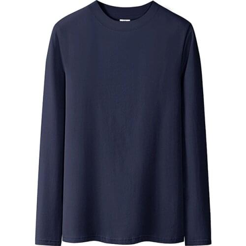 2020 NEW T-Shirt Female Solid Cotton O-Neck Long Sleeve T-shirts for Women High Waist Slim Long Sport