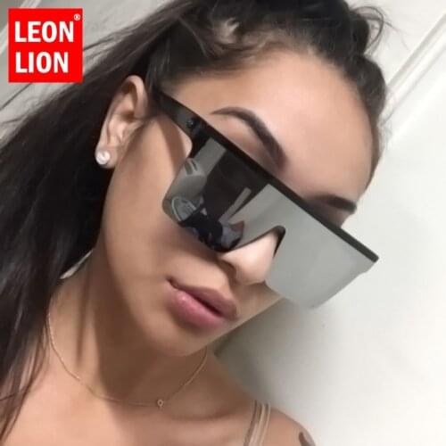 LEONLION Fashion Oversized Multicolor Gradient Sunglasses Women 2021 Luxury Brand Designer Outdoor Beach Ladies UV400 Sunglasses