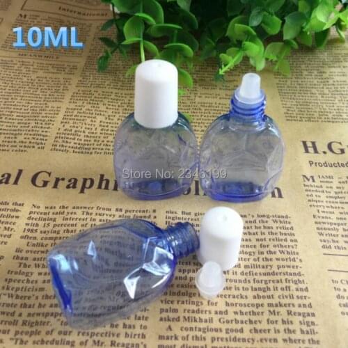 10ML 10g 100pcs/Lot,Sapphire Blue Clear Plastic Eye Drops Bottle, Medicinal Liquid Essential oil Container,PET Packing Bottle