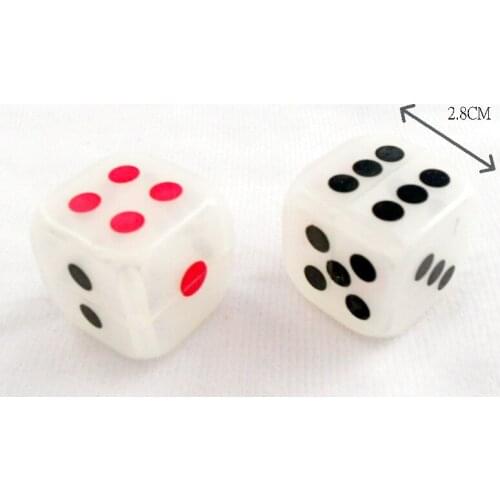 12pc 28mm Dices (Glow in the Dark) Hollow Inside Party Joke Gift pinata toys CASINO Home party game toy Use
