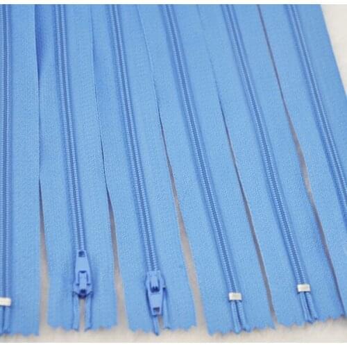 20pcs Light Blue Color Nylon Coil Zippers Tailor Sewing Tools Craft 9 Inch