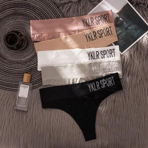 3Pcs/set G-string Panties Cotton Womens Underwear Sexy Panties Female Underpants Thong Letters Printed Pantys Lingerie M-XL
