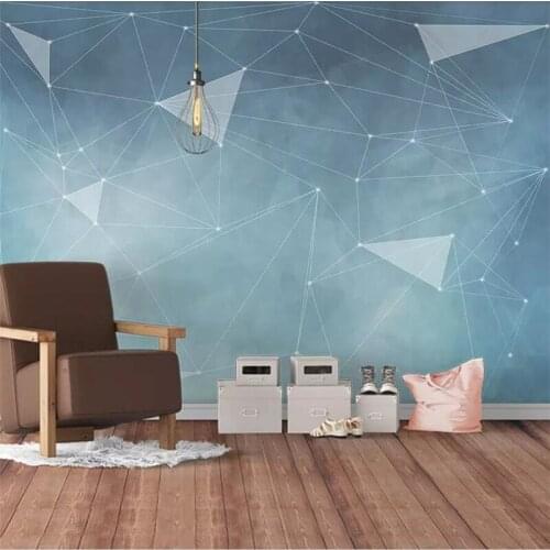 Beibehang Custom wallpaper 3d photo mural Nordic minimalistic abstract lines geometric TV Living room background wall paper 3d