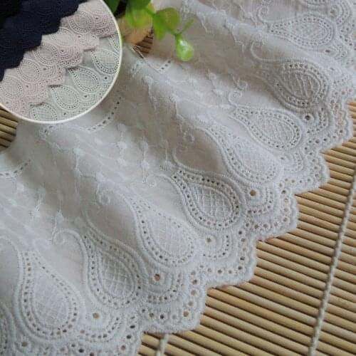 5 Yard/Lot Cotton cloth lace trim skirt dress clothes diy curtain accessories cotton fabric 10.5cm wide