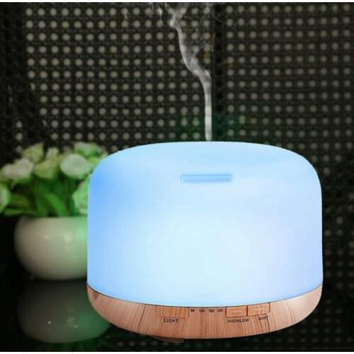 500ml Essential Oil Diffuser Aroma Aromatherapy Remote Control Night Light Fine Fog Humidifier Household Room Decor Accessory