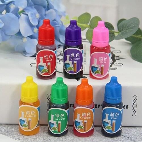 7 Colors 10ml Handmade Soap Dye Pigments DIY Liquid Pigment Slime Colorant for Painting Coloring Science Experiment Kids E56C