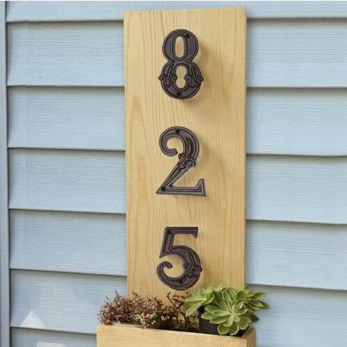 Address Number 4.7" Height, Heavy Duty Cast Iron Retro Style Address Number Sign for House Mailbox Number 0-9