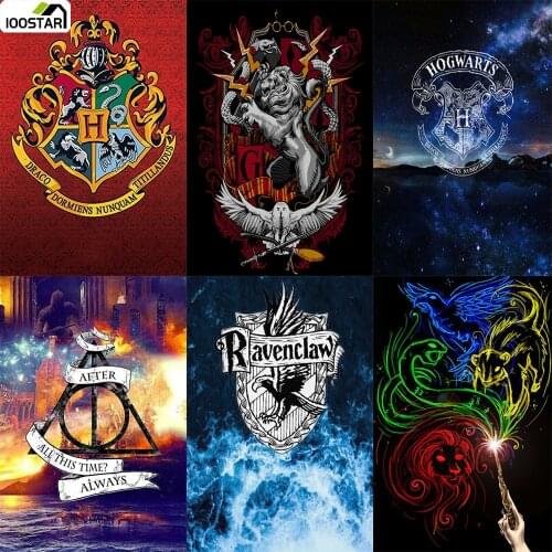 5D DIY Diamond Painting Movie Harry School Flag Cross Stitch Diamond Embroidery Full Round Mosaic Home Decor Gift For Children