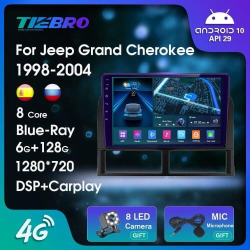 2DIN Blu-ray IPS Car Radio For Jeep Grand Cherokee II WJ 1998-2004 GPS Navigation Car Receiver Android10.0 Autoradio NO 2DIN DVD