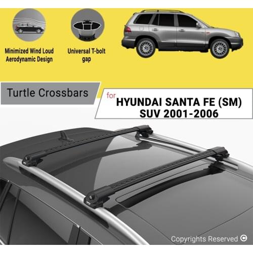 BARS FOR HYUNDAI SANTA FE (SM) SUV 2001 - 2006 ALUMINUM ALLOY SIDEBARS CAR ROOF RACK LUGGAGE CARRIER CROSSBAR