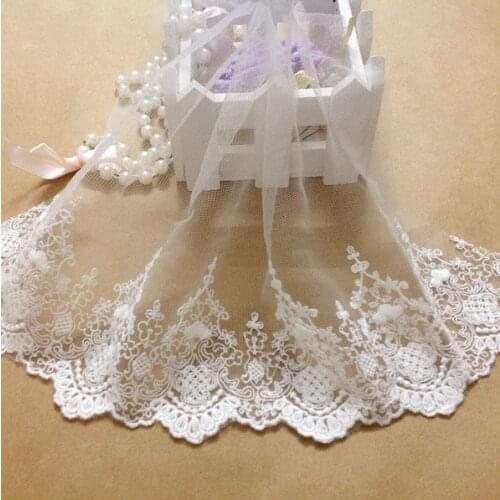 Free shipping 10yards 18cm width White Black good quality embroidery lace trim Textile Fabrics DIY Accessories