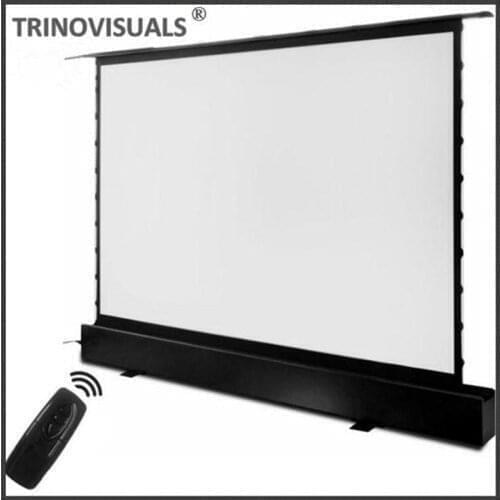 F1HDWH106, 106-inch 16:9, Tab Tensioned Portable Floor Electric Projection Projector Screen,4K Ultra HD and Active 3D Ready