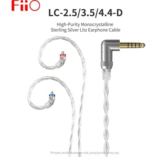FiiO LC-2.5D LC-3.5D LC-4.4D High-Purity Monocrystalline Sterling Silver Litz Earphone Cable for F9 PRO FH1 M11 Shure/Westone