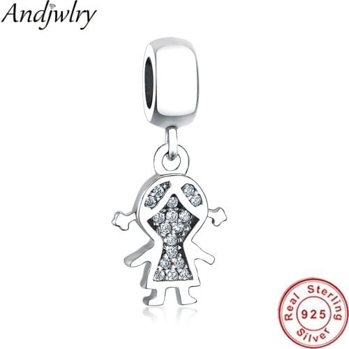 Fit Pandora Charms Bracelet 925 Sterling Silver Original Pendant Charms Girl Dangle Beads for Making DIY Necklaces Berloque