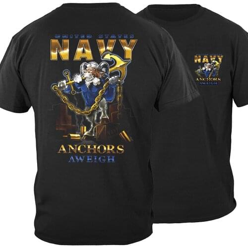 US NAVY "Anchor Aweigh" Goat Chief T-Shirt. Summer Cotton O-Neck Short Sleeve Mens T Shirt New S-3XL
