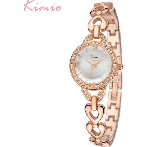 KIMIO Hot Sale Quartz Women Watches Fashion Casual Ladies Wristwatches Alloy Strap Gift For Female Paper Box Relogio Feminino
