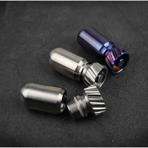 Mack walker CNC Pure Titanium Waterproof Capsule Storage Outdoor EDC Survive Dry Box for Camping Hiking