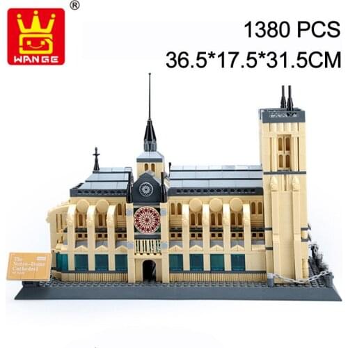 Wange 5210 Architecture NOTRE DAME CATHEDRAL OF PARIS Building Blocks Classic Landmark Bricks Kids Toys Gifts Fit City