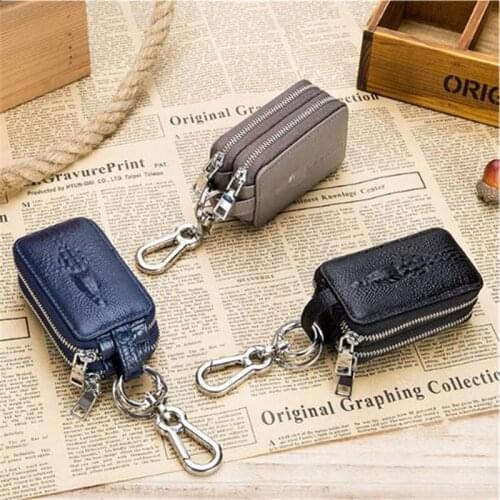 Leather Men Key Wallet Male Car Key Bag Keys Holder Crocodile Pattern Key Case Organizer Small Wallets