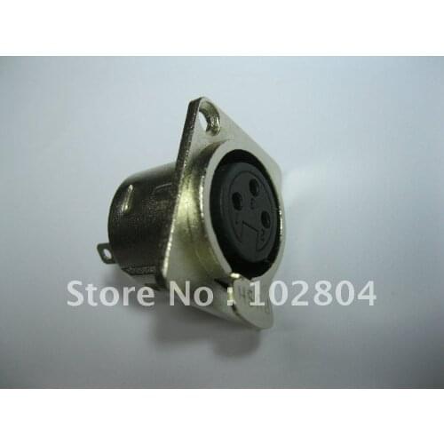 Metal Audio MIC Connector XLR 3 Pin Female Chassis Mount Socket Locking 30 Pcs Per Lot Hot Sale High Quality Brand New