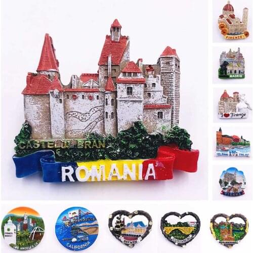 World Tourism Fridge Magnets Souvenir Italy Spain French Denmark USA Austria Canada Australia Norway Luxembourg Fridge Stickers