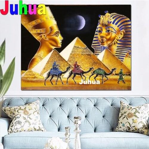 Egypt Queen 5d diy diamond Moasic Set diamond painting full Round square rhinestone puzzle Pyramid Camel cross stitch Mosaic Art