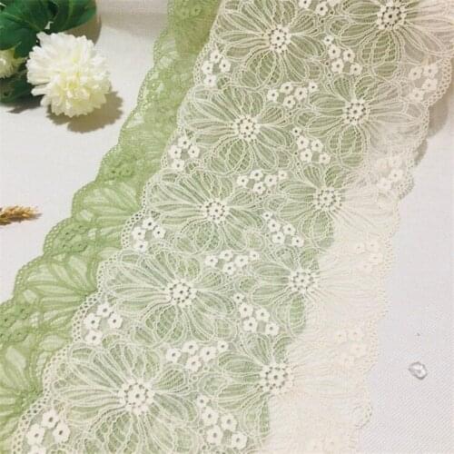 NO1742-1 21CM Wavy Floral Elastic Lace Eco-friendly Dyeing For Evening Dress
