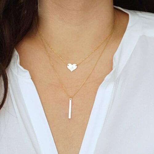 Newest fashion jewelry accessories Multilayer Exquisite Heart Bars necklace for lovers' girl friends wholesale N105