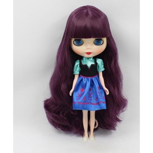 Nude blyth dolls(purple hair) factory doll girl toy DDpur