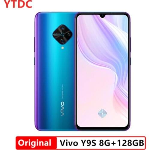 Original Vivo Y9S 4G LTE Mobile Phone Snapdragon 665 Android 9.0 6.38" 2340x1080 8GB RAM 128GB ROM Screen Fingerprint 5 Cameras