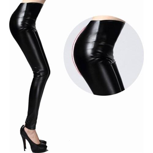 Autumn Winter Plus Velvet PU Leather Pants Women Sexy Tight Elastic High Waist Trouser Club Party Pure Color Skinny Pencil Pants