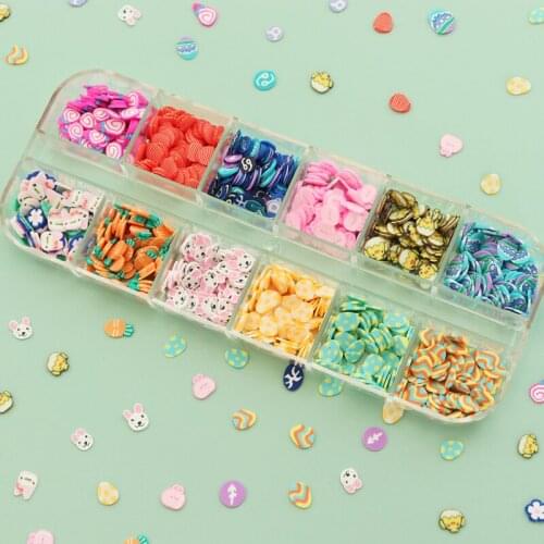Easter Nail Art Design Decorations Colorful Egg Slices Rabbit Shape Sequins For Professional Manicure Tool Accessories