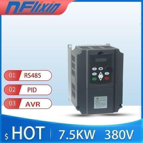 Variable Frequency Inverter 3-ph 380V Input 3-ph 0-380V Output 7.5KW VFD Frequency Drive Converter