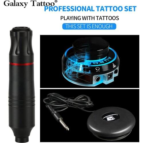 Professional Tattoo Rotary Pen Tattoo Kit Machine Aurora Power Set Foot Pedal switch Tattoo Studio Supplies