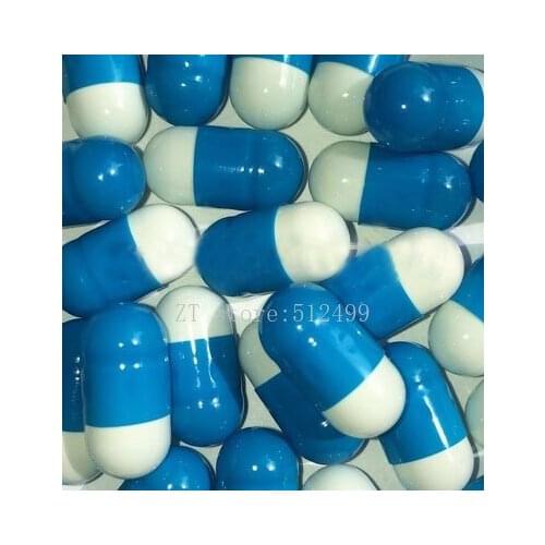 1000pcs/lot Blue & White Size 00# Empty Medicine Powder Refillable Capsules, High Quality Seperated Hard Gelatin Capsule Shells