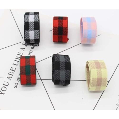 25mm British style Grid plaids elastic ribbon band jacquard nylon belt DIY hair garment accessories