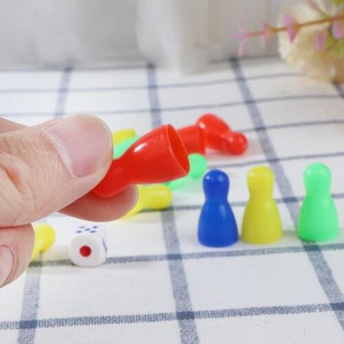 48pcs Checkers Chess Pieces ChessBoard Chessmen Board Game Halma Pieces 3 Dices Y51D