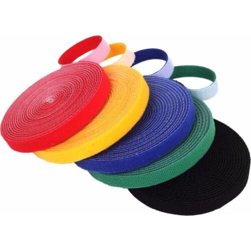 Sample support Width 1cm 0.39'' length 5meters 20'self stick releasable cable ties used in office or home,1pc/lot