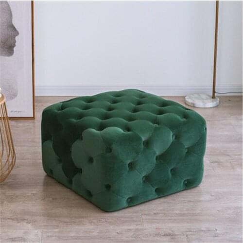 Modern Sofa Stool Living Room Creative Shoe Changing Stool Luxury Suede Fabric Dressing Stool Lazy Bedside Footrest Furniture