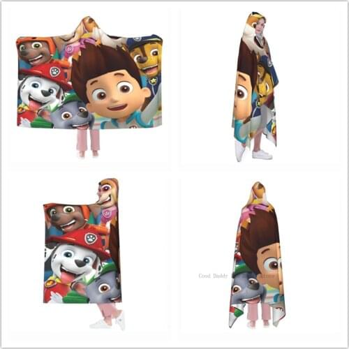 Paw Patrol Warm Thick TV Hooded Sweater Blanket Unisex Giant Pocket Adult Children Fleece Weighted Blankets for Beds Travel Home