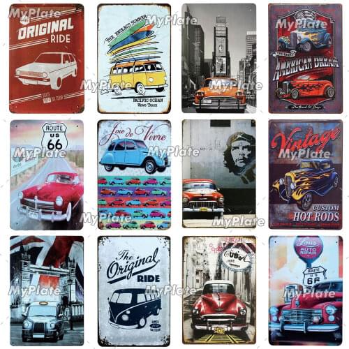 Vintage Car Vintage Metal Sign Tin Sign Vintage Decoration Man Cave Plaque Home Wall Decor Bar Sign Home Decor Poster Custom