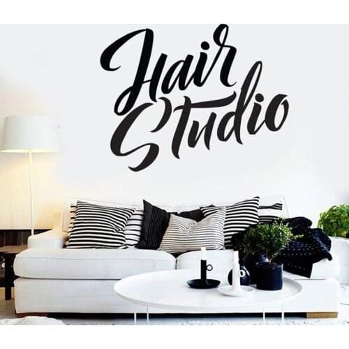Hair Studio Wall Decals Beauty Salon Manicure Art Mural Vinyl Wall Stickers Fashion Woman Window Glass Salon Word Decor S242