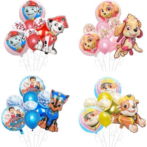 Paw Patrol Balloon Chase Skye Marshall Boy Girl Birthday Decoration Aluminum Film Puppy Balloon Childrens Party Supplies