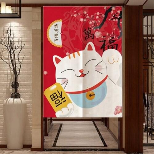 Japanese Style Curtain Dust-proof Durable Hanging Door Curtains Short Door Screens for Kitchen Bathroom Cafe Entrance Decoration