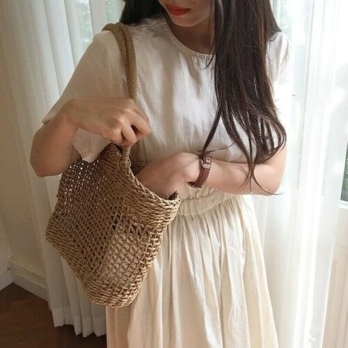Women Summer Beach Tote Bag Ladies Casual Holiday Wicker Straw Rattan Bags UK