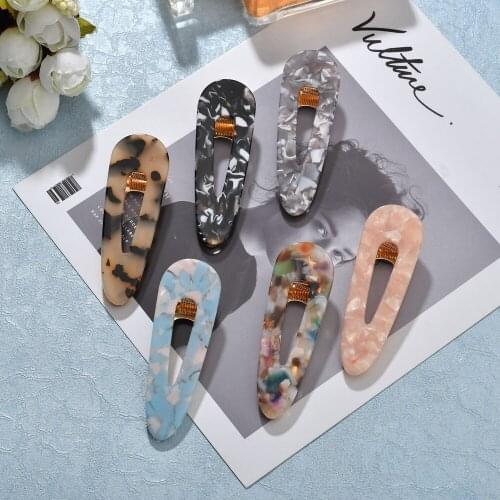 MESTILO 2019 1PC Vintage Women Acetic Acid Hair Clips Hairpins Leopard Print Waterdrop Barrettes Girl Hairgrips Hair Accessories