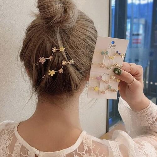 MISANANRYNE Women Five-Pointed Star Hairgrip Hairpins Headwear Geometry Hair Clip Multicolor Metal Frog Clip Barrettes