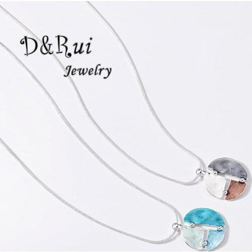 Bohemian Geometric Choker Necklaces for Girls Womens Wedding Jewelry Statement Snake Chain Enamel Alloy Round Necklace Collar