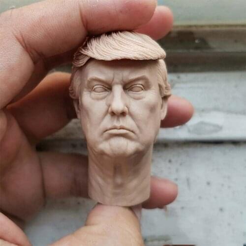 1/6 Unpainted Head Carving Model Donald Trump Head Sculpt Fit 12" Action Figure Doll